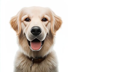 Surprised Dog Perfect Exuberant Smooth Soft Look  with white background, generative ai