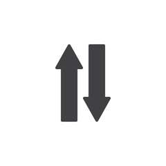 Two arrows indicating up and down vector icon