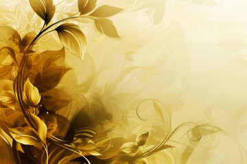 Abstract illustration golden flora luxury background
