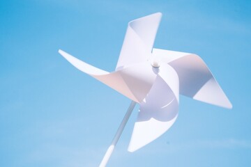 pinwheel on blue sky background