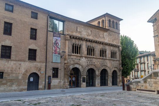 Estella-Lizarra, Spain - September 4, 2023: Gustavo de Maeztu Museum and Palace of the Kings of Navarre.