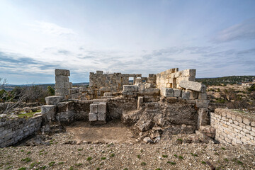 Scenic views from Uzuncaburç, is an archaeological site in Mersin Province, Turkey, containing the remnants of the ancient city of Diokaisareia or Diocaesarea