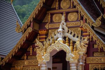 Fototapeta premium Beautiful temples in Thailand in the rainy season