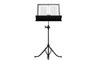 Sheet Music Stand, Essential for Musicians Seeking Perfect Note Display on a White or Clear Surface PNG Transparent Background