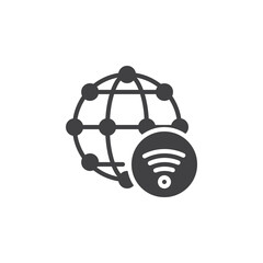 Global network connection vector icon