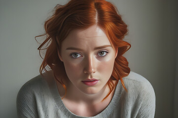 Redheaded Beauty girl with a Soulful Gaze