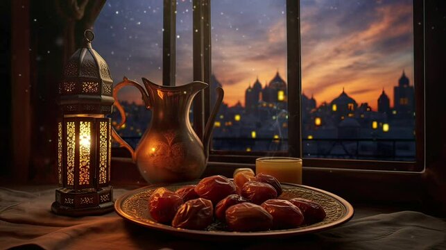 ramadan still life with dates