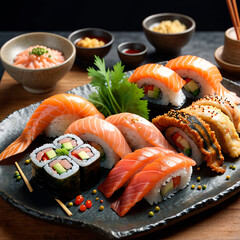 sushi set on a plate