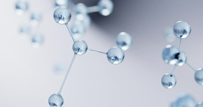 3D rendering, Transparent Clear Atom, Animation Hydrogen Molecule, New Green Energy Water Fuel Cell Future Hydrogen, scientific molecular model of a methane molecule