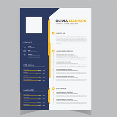 clean and modern resume portfolio or CV template
