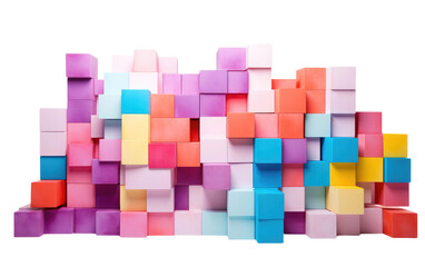 Massive Blocks in Various Colors, Uniting for a Mesmerizing Visual and Tactile Experience on a White or Clear Surface PNG Transparent Background