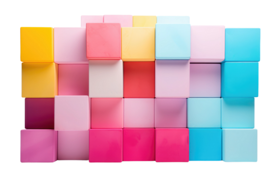 Giant Foam Pieces in Various Colors, Creating a Larger Than Life Puzzle Spectacle on a White or Clear Surface PNG Transparent Background