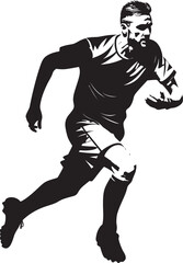 Fototapeta na wymiar AthleticArtistry Vector Player Design PlaymakerPulse Dynamic Football Symbol