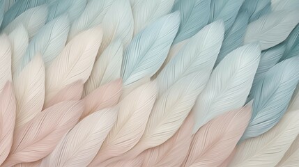 A close-up of pastel feathers.