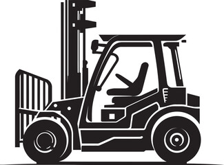 Fototapeta na wymiar CargoMover Vector Forklift Symbol WarehouseWheels Iconic Forklift Design