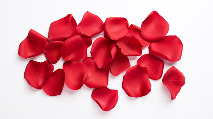 Beautiful rose petals on a white background.