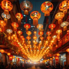 Obraz na płótnie Canvas Chinese New Year Celebrations in Street