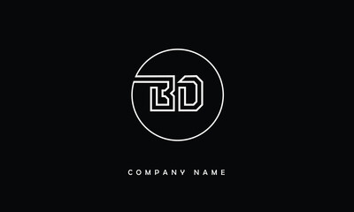 BD, DB, B, D Abstract Letters Logo Monogram