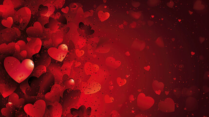 Valentine's day  illustration background with red hearts.