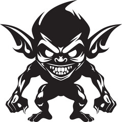 Grimace Gargoyle Evil Goblin Logo Nefarious Imp Dynamic Goblin Emblem