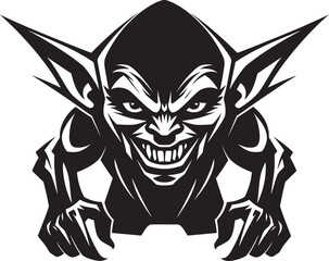 Diabolic Doppelganger Cartoon Goblin Logo Villainous Vandal Evil Goblin Vector