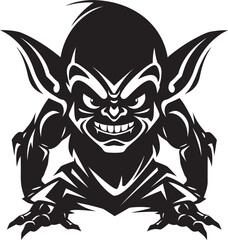 Devious Demon Wicked Goblin Icon Malevolent Minion Dynamic Goblin Vector