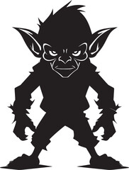 Diabolic Doppelganger Cartoon Goblin Logo Villainous Vandal Evil Goblin Vector