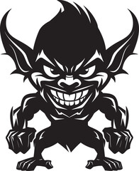 Grimace Gargoyle Evil Goblin Logo Nefarious Imp Dynamic Goblin Emblem