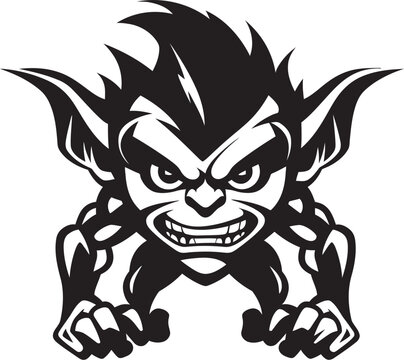 Sinister Schemer Full Body Goblin Symbol Malevolent Minion Cartoon Iconic Design