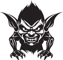 Diabolic Goblin Lord Evil Vector Icon Malevolent Goblin Majesty Full Body Symbol