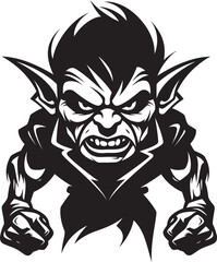 GoblinGrotesque Cartoon Iconic Design MaleficentMischief Goblin Logo
