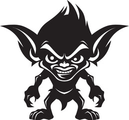 Twisted Goblin Tactics Cartoon Icon Evil Goblin Essence Full Body Vector