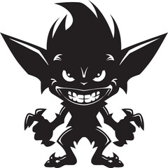 Evil Goblin Essence Full Body Vector Grim Goblin Glory Full Body Vector Emblem