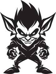 Fototapeta premium Nefarious Goblin Forms Vector Emblem Twisted Goblin Tactics Cartoon Icon