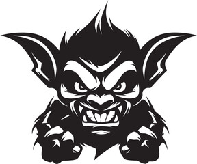 Fototapeta premium CreepyCreature Full Body Goblin Symbol DiabolicalDwarf Cartoon Evil Goblin