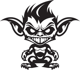 Diabolic Goblin Lord Evil Vector Icon Malevolent Goblin Majesty Full Body Symbol