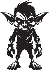 MalevolentMinion Cartoon Goblin Logo SinisterSprite Full Body Goblin Emblem