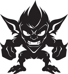 MaleficentMischief Goblin Logo CreepyCreature Full Body Goblin Symbol