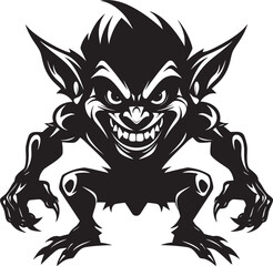 MalevolentMinion Cartoon Goblin Logo SinisterSprite Full Body Goblin Emblem