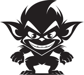 CreepyCreature Full Body Goblin Symbol DiabolicalDwarf Cartoon Evil Goblin