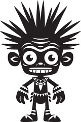 Obraz na płótnie Canvas TribalTrek Full Body Cartoon Emblem SavageSoul Tribal Character Logo