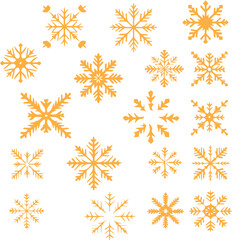 Set of colorful snowflake icons on white background