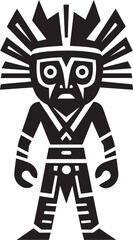 Savage Spirit Tribal Character Logo Ancient Animus Vector Cartoon Icon
