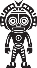 Tribal Majesty Full Body Cartoon Emblem Savage Spirit Tribal Character Logo