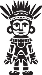 Savage Spirit Tribal Character Logo Ancient Animus Vector Cartoon Icon