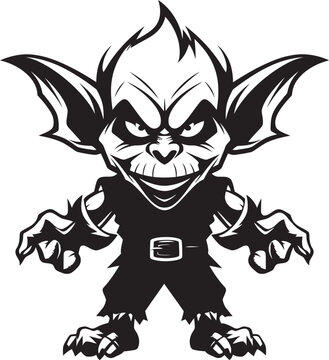 MaleficentMischief Goblin Logo CreepyCreature Full Body Goblin Symbol