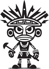 Wild Wanderer Tribal Vector Symbol Tribal Majesty Full Body Cartoon Emblem