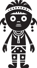 Wild Wanderer Tribal Vector Symbol Tribal Majesty Full Body Cartoon Emblem