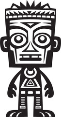 Ancient Animus Vector Cartoon Icon Wild Wanderer Tribal Vector Symbol