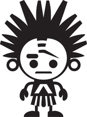 SavageSoul Tribal Character Logo PrimitivePower Vector Cartoon Icon